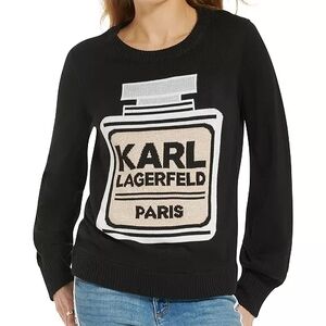 NEW Karl Lagerfeld Paris Black Perfume Bottle Sweater Size Large